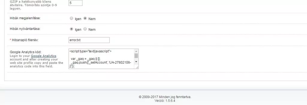 Opencart oktatóanyag: Analytics (opencart 2.x) 5 analitics-1-5
