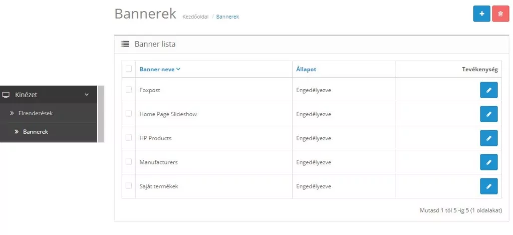 Opencart oktatóanyag: Bannerek 3 bannerek