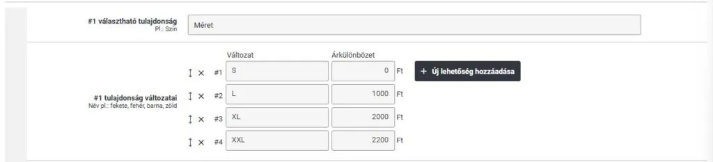 UNAS termékváltozat vagy termékösszevonás 2 UNAS termékváltozat vagy termékösszevonás 2