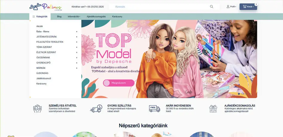 Webáruház készítés 11 palincsjatek